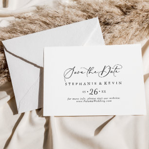 Idyllische, stylische Kalligrafie Horizontal Weddi Save The Date