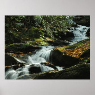 Idyllisches Wasserfall-Foto-Plakat Poster