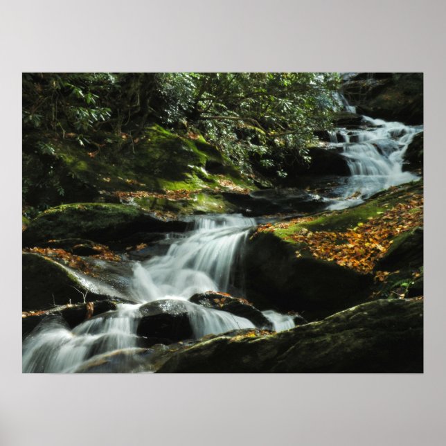 Idyllisches Wasserfall-Foto-Poster Poster (Vorne)