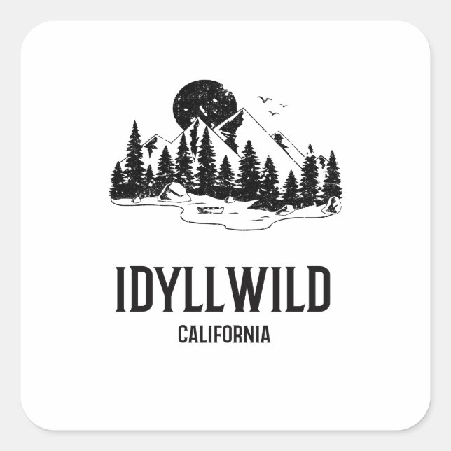 Idyllwild - Kalifornien Quadratischer Aufkleber (Vorderseite)