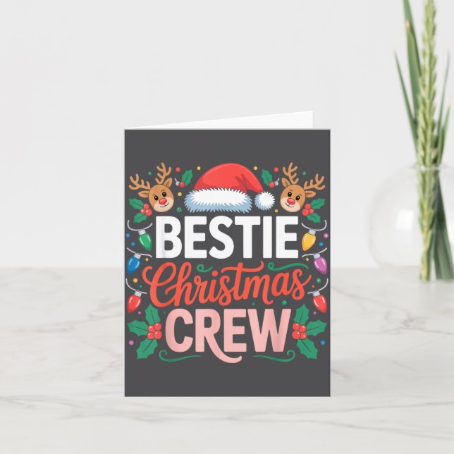 Ie Christmas Crew Santa Hat Holiday Art Matching F Karte (Vorderseite)