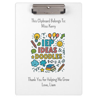 IEP Ideas, Doodles & Snacks | Inclusion Klemmbrett