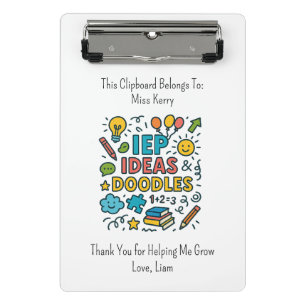 IEP-Ideen, Kritzeleien & Snacks Inklusion Mini Klemmbrett