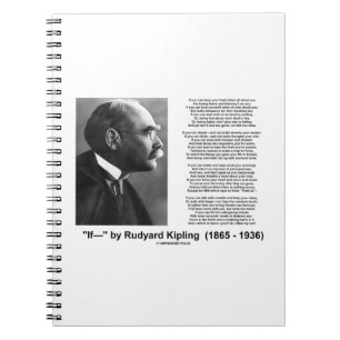 If- by Rudyard Kipling Motivierend Advice Gedicht Notizblock