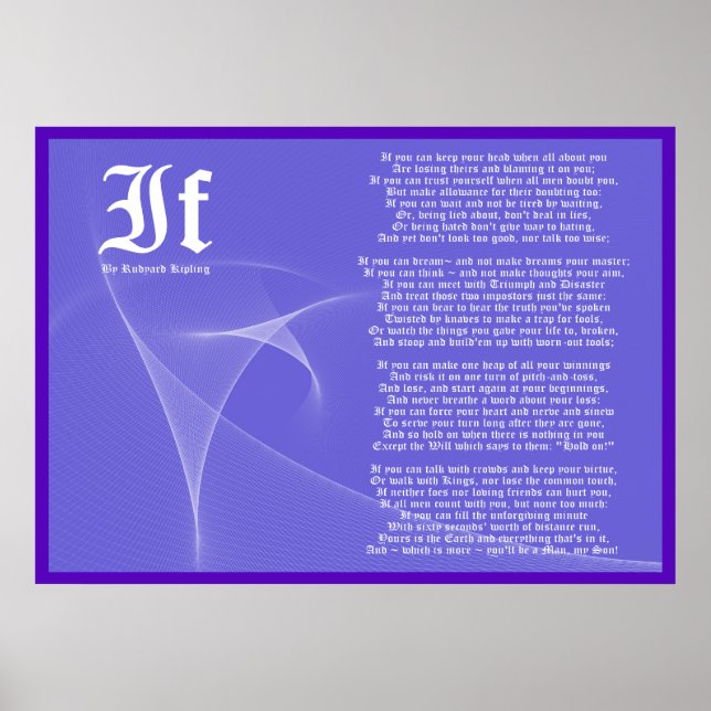 IF by Rudyard Kipling Poster Print (Vorne)