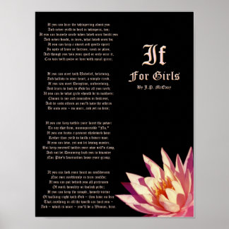If For Girls Gedicht von J.P. McEvoy Print Poster