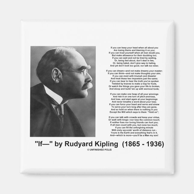 "If—" Gedicht von Rudyard Kipling Magnet (Vorne)