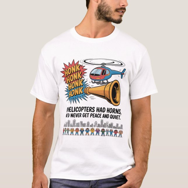 If Helicopters Had Horns – Funny Helicopter Pilot  T-Shirt (Vorderseite)