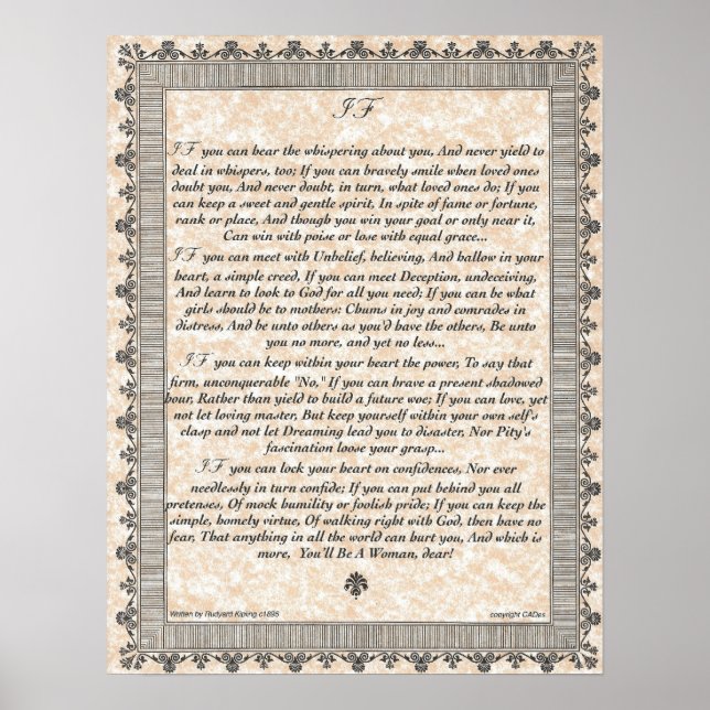 IF Inspirier Gedicht für junge Frauen und Mädchen Poster (Vorne)