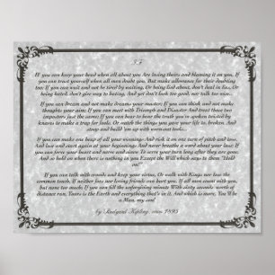 IF Inspirier Gedicht für junge Männer von Rudyard Poster