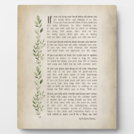 IF, Inspiriertes Gedicht von Rudyard Kipling Fotoplatte