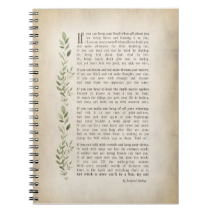 IF, Inspiriertes Gedicht von Rudyard Kipling Notizblock