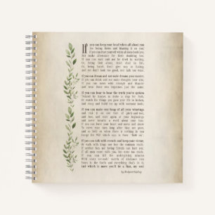 IF, Inspiriertes Gedicht von Rudyard Kipling Notizbuch