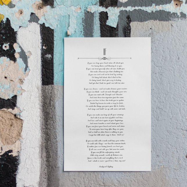 'If' Kipling Iconic Gedicht Poster (Von Creator hochgeladen)