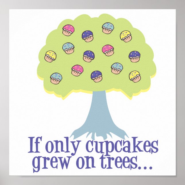 If only Cupcakes on Trees Poster (Vorne)