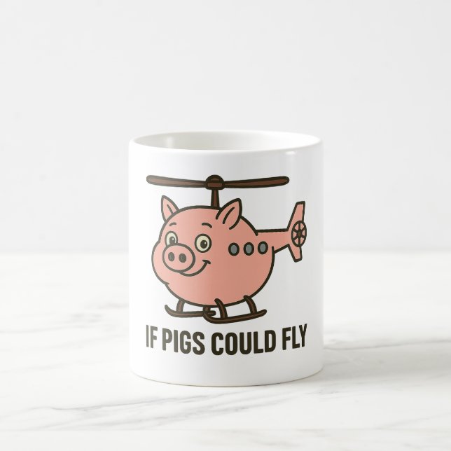 If pigs could fly - helicopter kaffeetasse (Mittel)