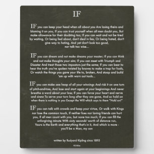 IF Zitat von Rudyard Kipling (Urheber des Dschunge Fotoplatte