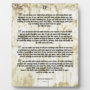 IF Zitat von Rudyard Kipling (Urheber des Dschunge Fotoplatte