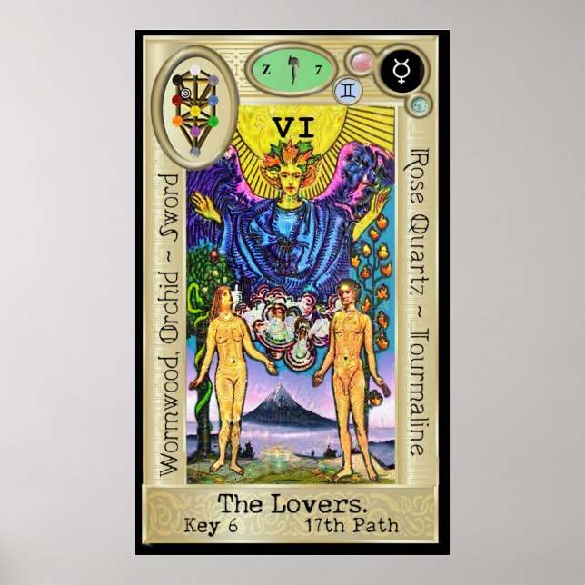 Ifdawn Deepdream Tarot Key 6 ~ The Lovers Poster (Vorne)