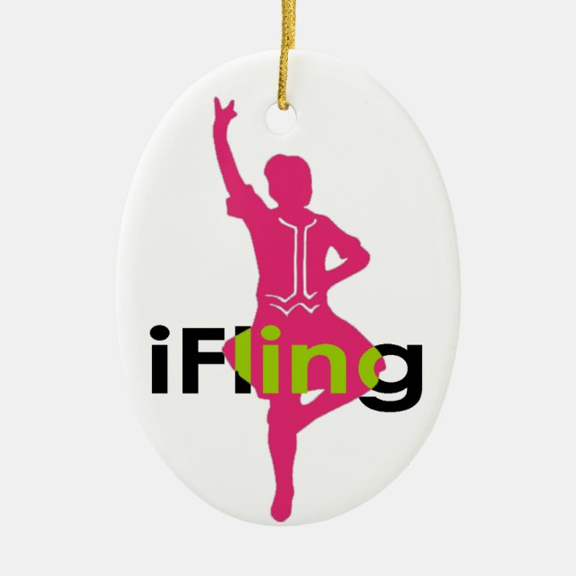 iFling Hochland-Tänzer Keramik Ornament (Vorne)