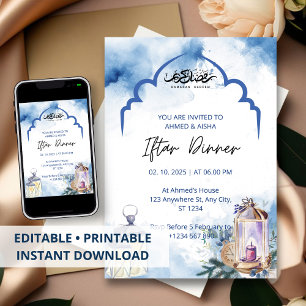 Iftar-Abendessen-Einladung Ramadan Blaue Moschee Einladung