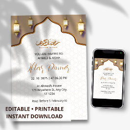 Iftar Dinner Einladung ramadan braune Goldmoschee