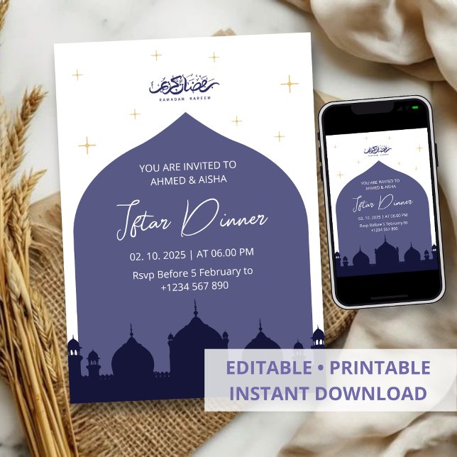 Iftar Dinner Einladung Rmadan blauen Moschee (Von Creator hochgeladen)
