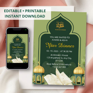 Iftar Dinner Einladung Rmadan grüne Moschee