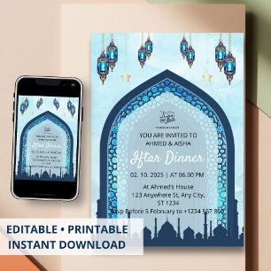 Iftar Dinner Einladung Rmadan Wasserfarbenmoschee