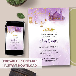 Iftar Dinner Einladung Rmadan Wasserfarbenmoschee