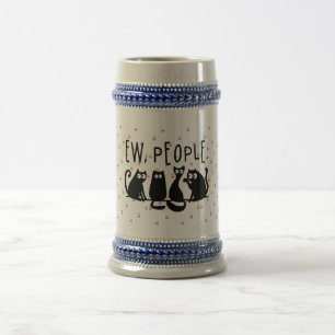 Ig Leuten Lustig Miauende Schwarze Katzen Bierglas