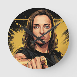 Iga Świątek Runde Wanduhr