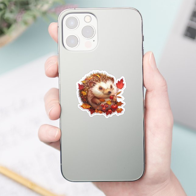 Igel-Abenteuer im Herbst Aufkleber (Telefon)