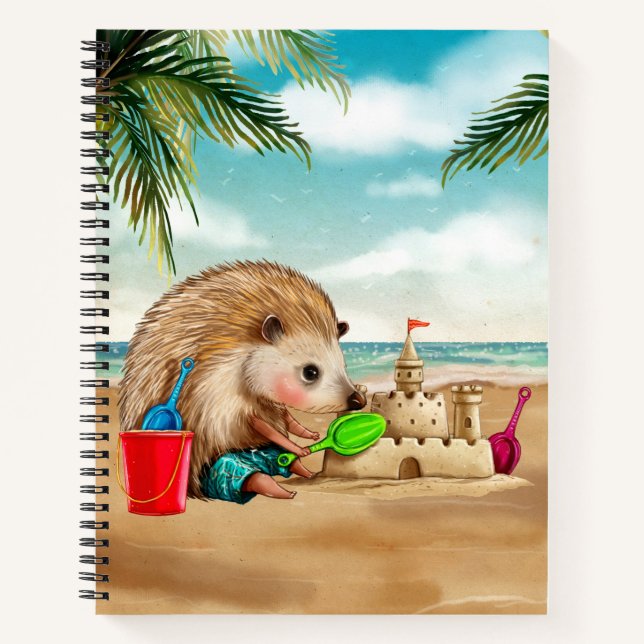 Igel am Strand Notizbuch (Vorderseite)