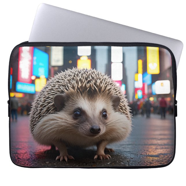 Igel am Times Square Laptopschutzhülle (Vorderseite)