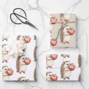 Igel Apple Heart Birthday Geschenkpapier Set