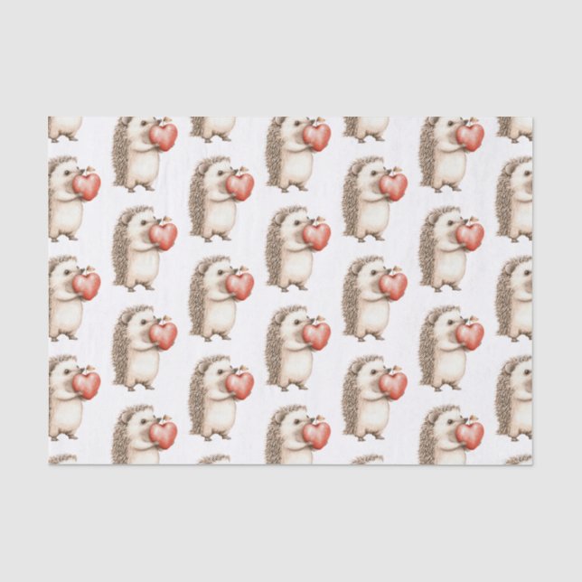 Igel Apple Heart Birthday Seidenpapier (Vorderseite)