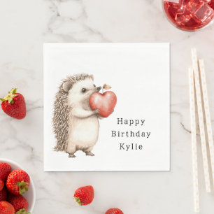 Igel Apple Heart Birthday Serviette