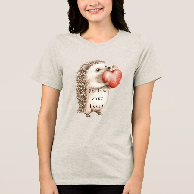 Igel Apple Heart Tri-Blend Shirt (Vorderseite)