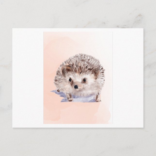 Igel Aquarellmalerei Postkarte (Vorderseite)