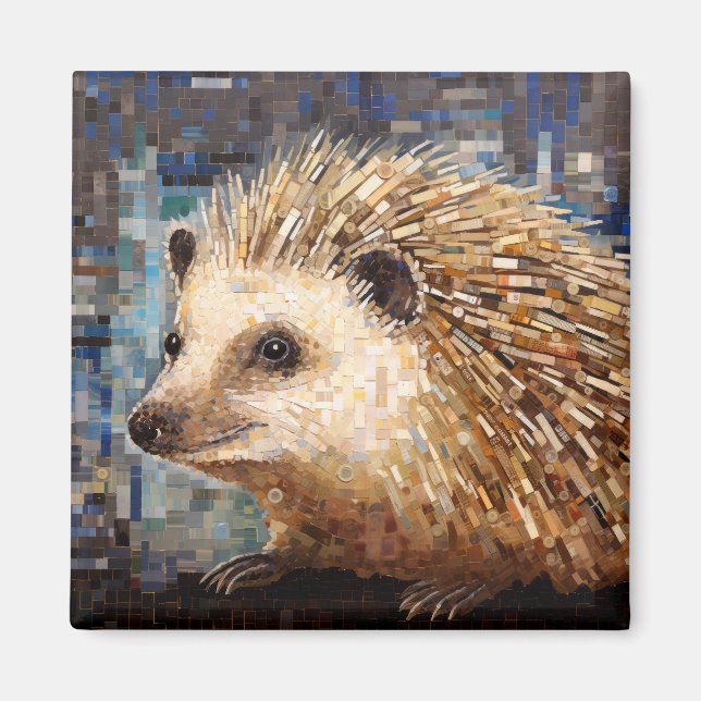 Igel Art Deco Paint Mosaic Magnet (Vorne)
