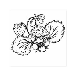 Igel auf Erdbeerpflanze Stempel