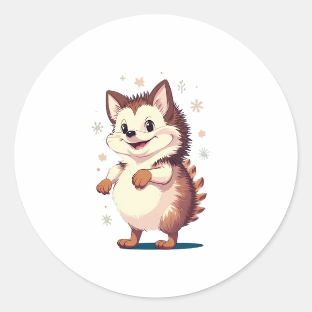 Igel-Aufkleber Runder Aufkleber (Vorderseite)