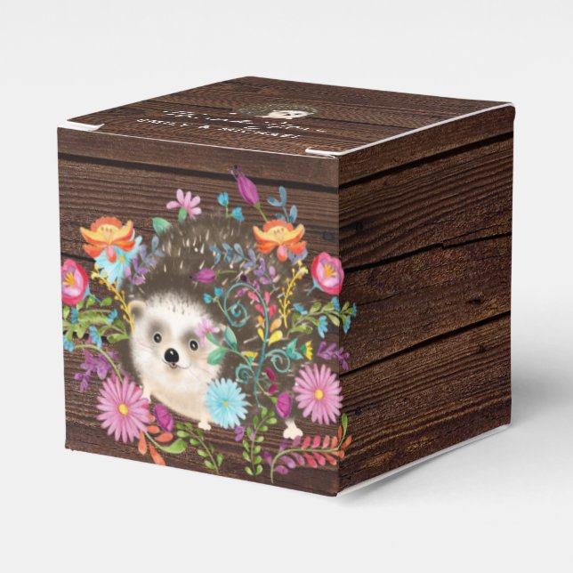 Igel aus Holz Favoriten Box Rustikales Holzplatz Geschenkschachtel (Vorderseite)