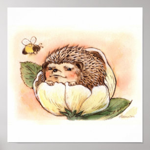 Igel Blume Baby Poster