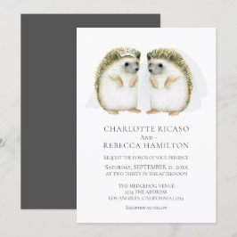 Igel Brides Gay Niedlich Wedding Personalisiert Einladung