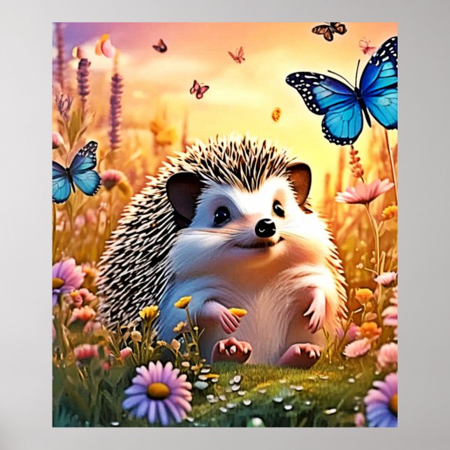 Igel Butterfly Art Poster (Vorne)