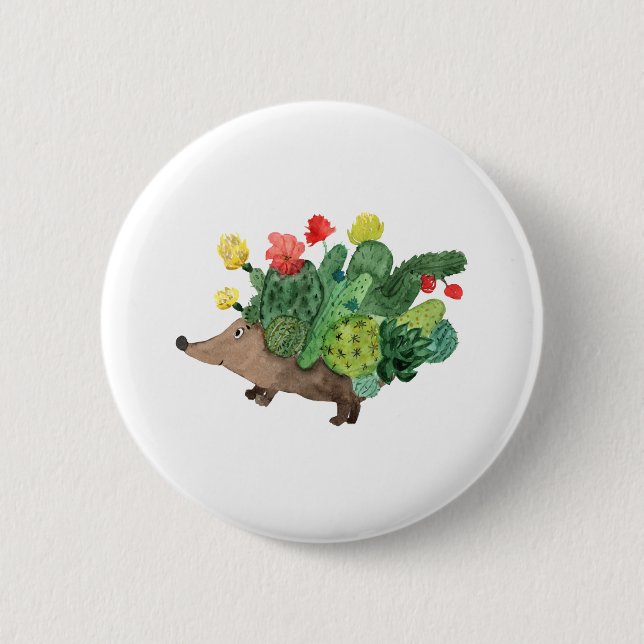 Igel Cactus Blume 4 CF Button (Vorderseite)