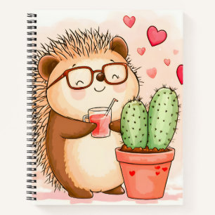 Igel Cactus Cheers Watercolor Notizbuch