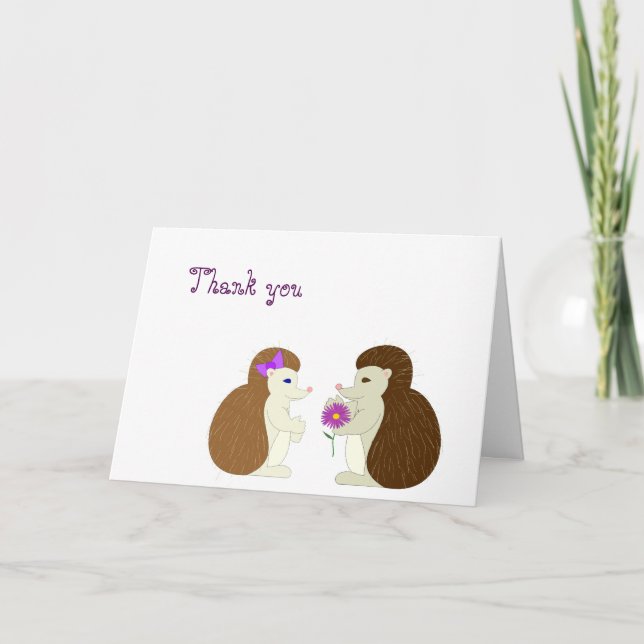 Igel danken Ihnen zu kardieren Dankeskarte (Vorderseite)
